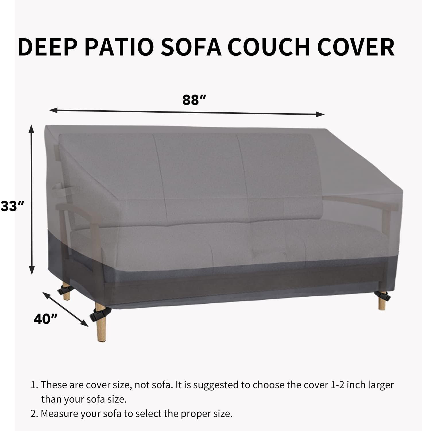image:imageEasyGoing Heavy Duty 2 Seater Outdoor Loveseat Cover Waterproof Windproof Patio Furniture Sofa Cover with Air Vent 58Wx325Dx31H inch GrayDark GrayGrayDark Gray