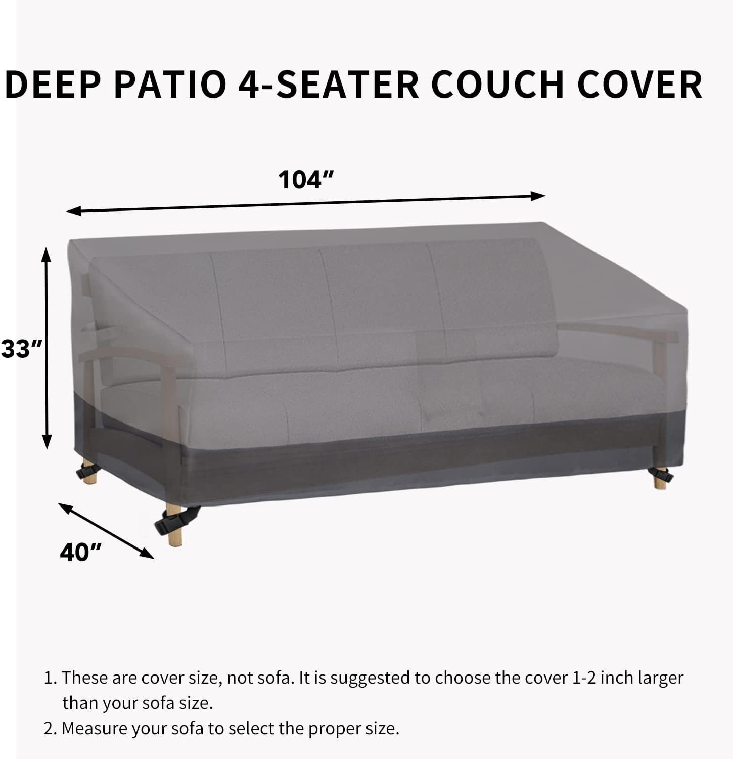 image:imageEasyGoing Heavy Duty 2 Seater Outdoor Loveseat Cover Waterproof Windproof Patio Furniture Sofa Cover with Air Vent 58Wx325Dx31H inch GrayDark GrayGrayDark Gray