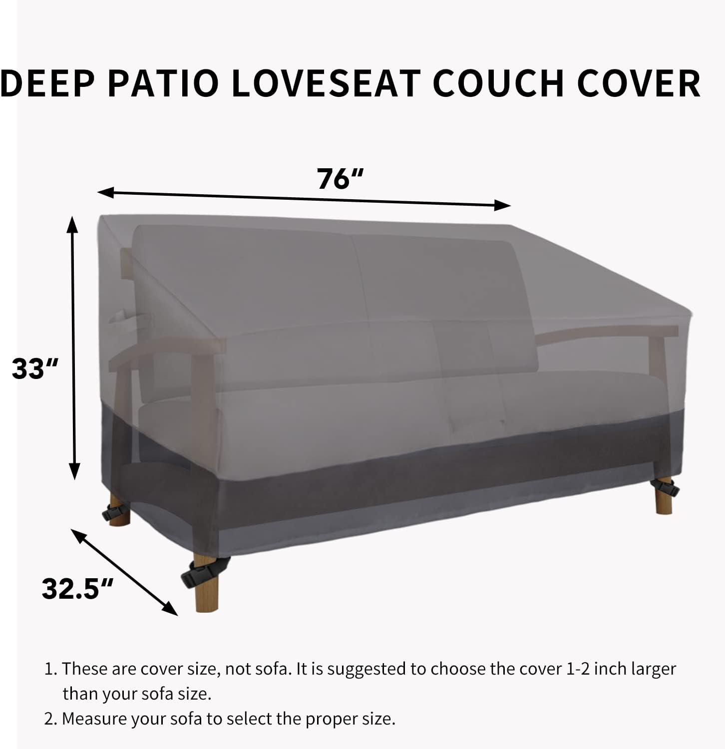image:imageEasyGoing Heavy Duty 2 Seater Outdoor Loveseat Cover Waterproof Windproof Patio Furniture Sofa Cover with Air Vent 58Wx325Dx31H inch GrayDark GrayGrayDark Gray