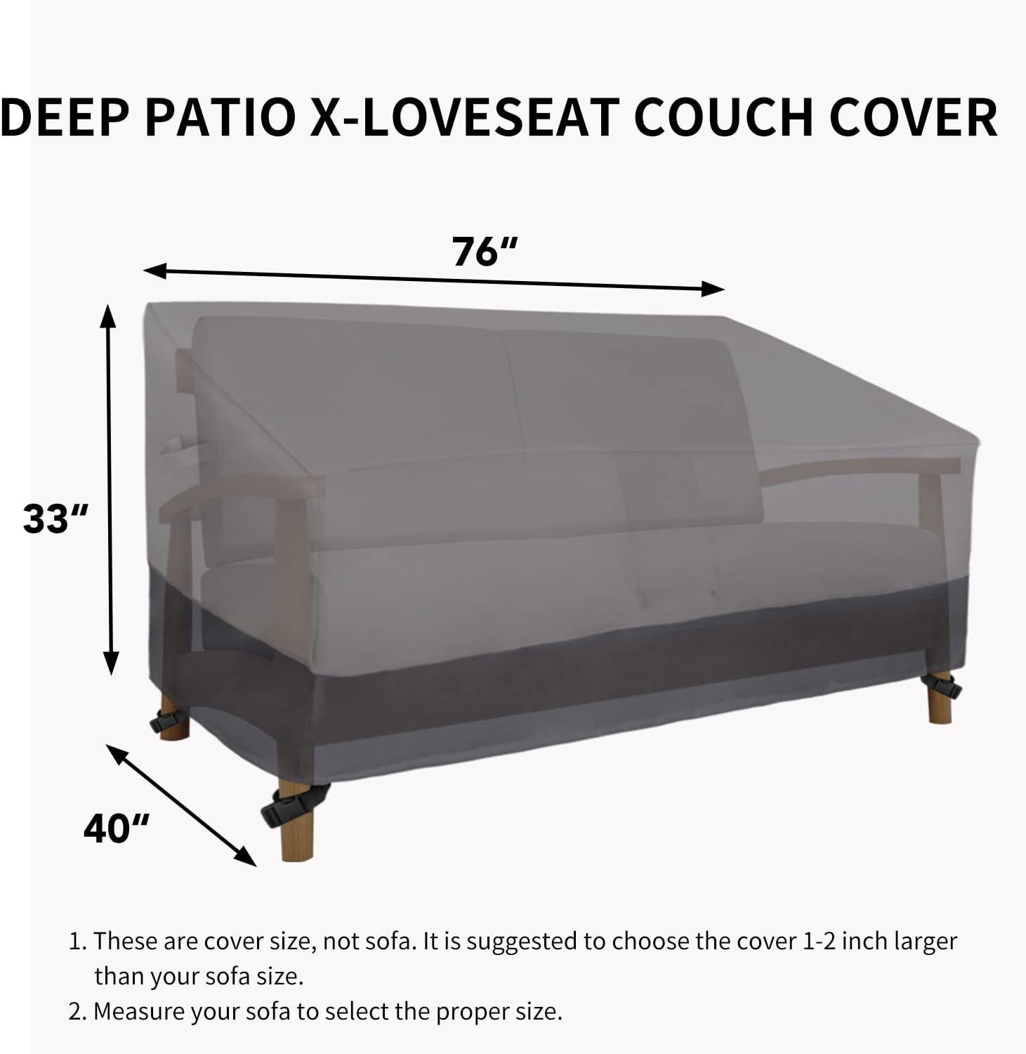 image:imageEasyGoing Heavy Duty 2 Seater Outdoor Loveseat Cover Waterproof Windproof Patio Furniture Sofa Cover with Air Vent 58Wx325Dx31H inch GrayDark GrayGrayDark Gray