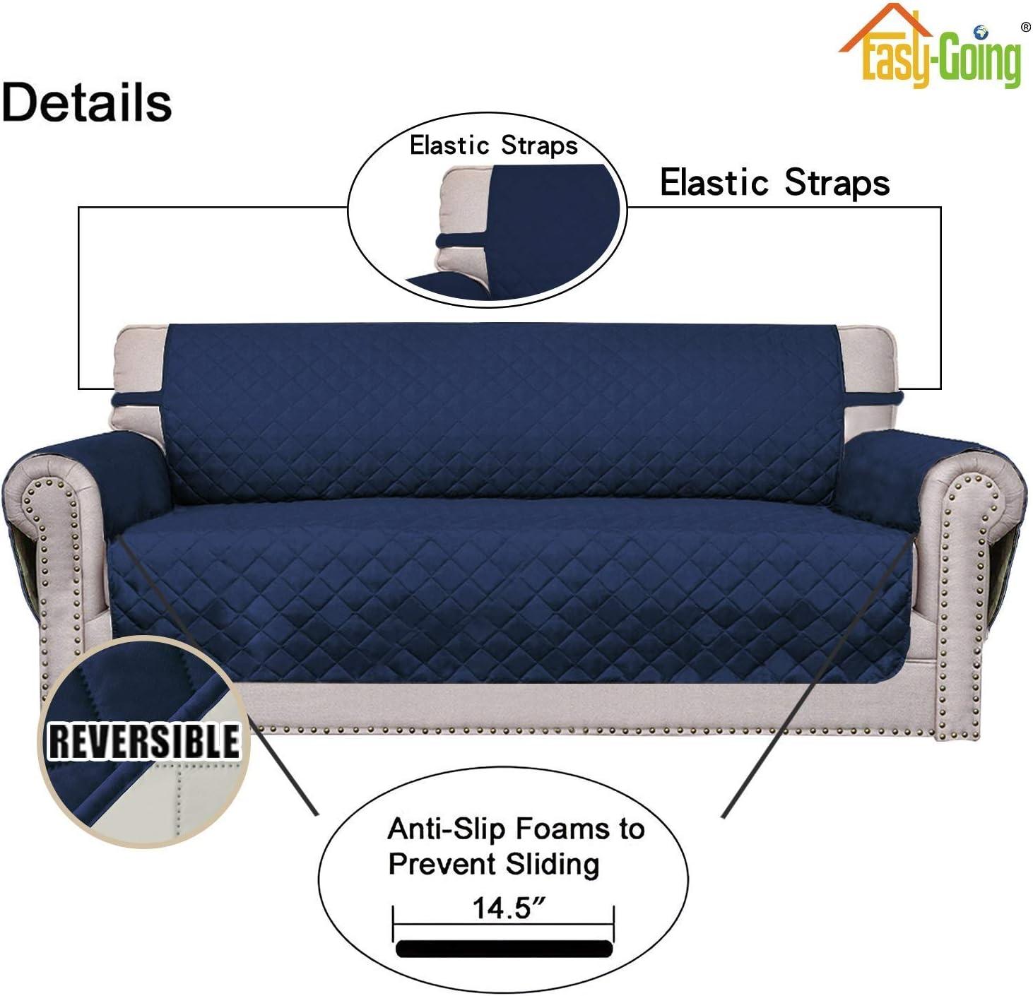 image:imageEasyGoing Reversible Oversized Couch Cover for 3 Cushion Couch Sofa Cover for Dogs Water Resistant Furniture Protector Cover with Foam Sticks for Pet Oversized Sofa GrayLight GrayNavyIvory