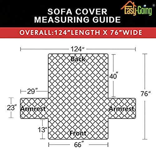 image:imageEasyGoing Reversible Oversized Couch Cover for 3 Cushion Couch Sofa Cover for Dogs Water Resistant Furniture Protector Cover with Foam Sticks for Pet Oversized Sofa GrayLight GrayNavyIvory
