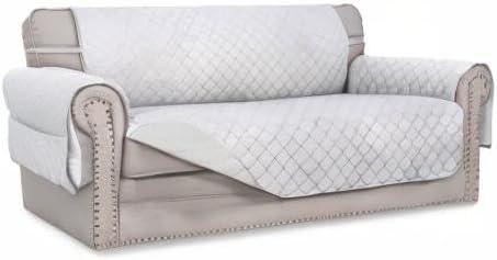 image:imageEasyGoing Reversible Oversized Couch Cover for 3 Cushion Couch Sofa Cover for Dogs Water Resistant Furniture Protector Cover with Foam Sticks for Pet Oversized Sofa GrayLight GrayWhiteWhite