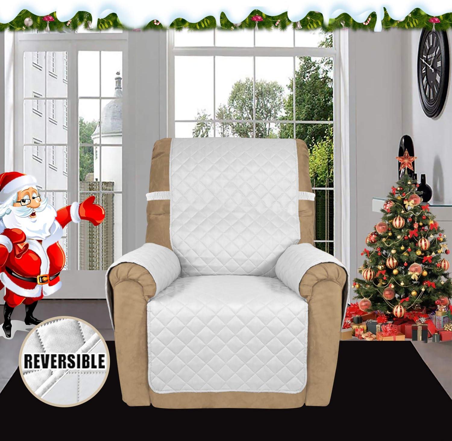 image:imageEasyGoing Reversible Oversized Couch Cover for 3 Cushion Couch Sofa Cover for Dogs Water Resistant Furniture Protector Cover with Foam Sticks for Pet Oversized Sofa GrayLight GrayWhiteWhite