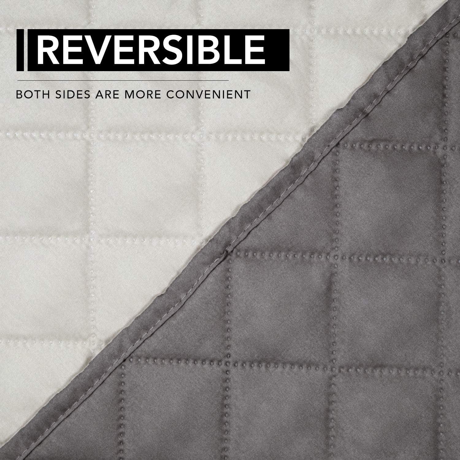 image:imageEasyGoing Reversible Oversized Couch Cover for 3 Cushion Couch Sofa Cover for Dogs Water Resistant Furniture Protector Cover with Foam Sticks for Pet Oversized Sofa GrayLight GrayGrayIvory