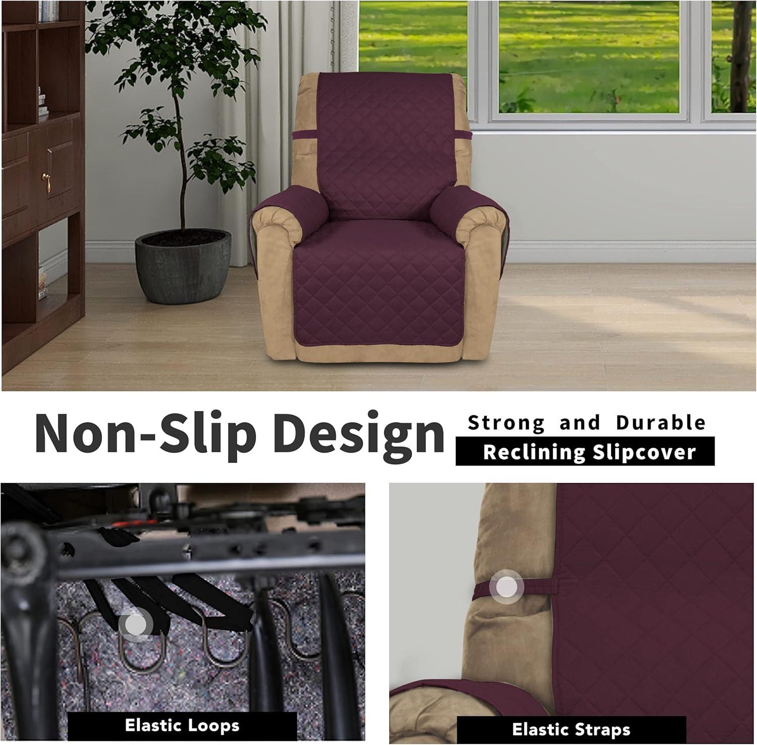 image:imageEasyGoing Reversible Oversized Couch Cover for 3 Cushion Couch Sofa Cover for Dogs Water Resistant Furniture Protector Cover with Foam Sticks for Pet Oversized Sofa GrayLight GrayWineBeige