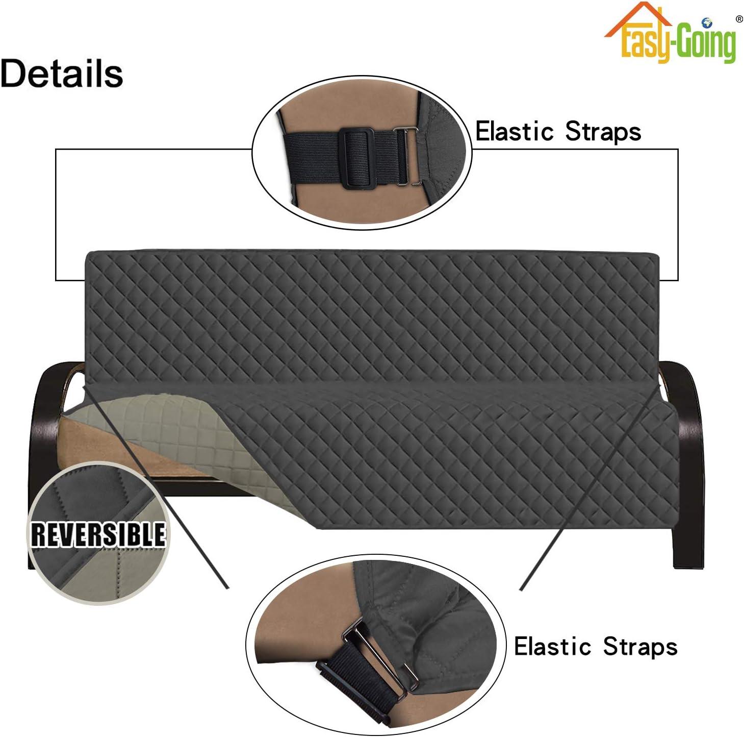 image:imageEasyGoing Reversible Oversized Couch Cover for 3 Cushion Couch Sofa Cover for Dogs Water Resistant Furniture Protector Cover with Foam Sticks for Pet Oversized Sofa GrayLight GrayDarkgrayBeige