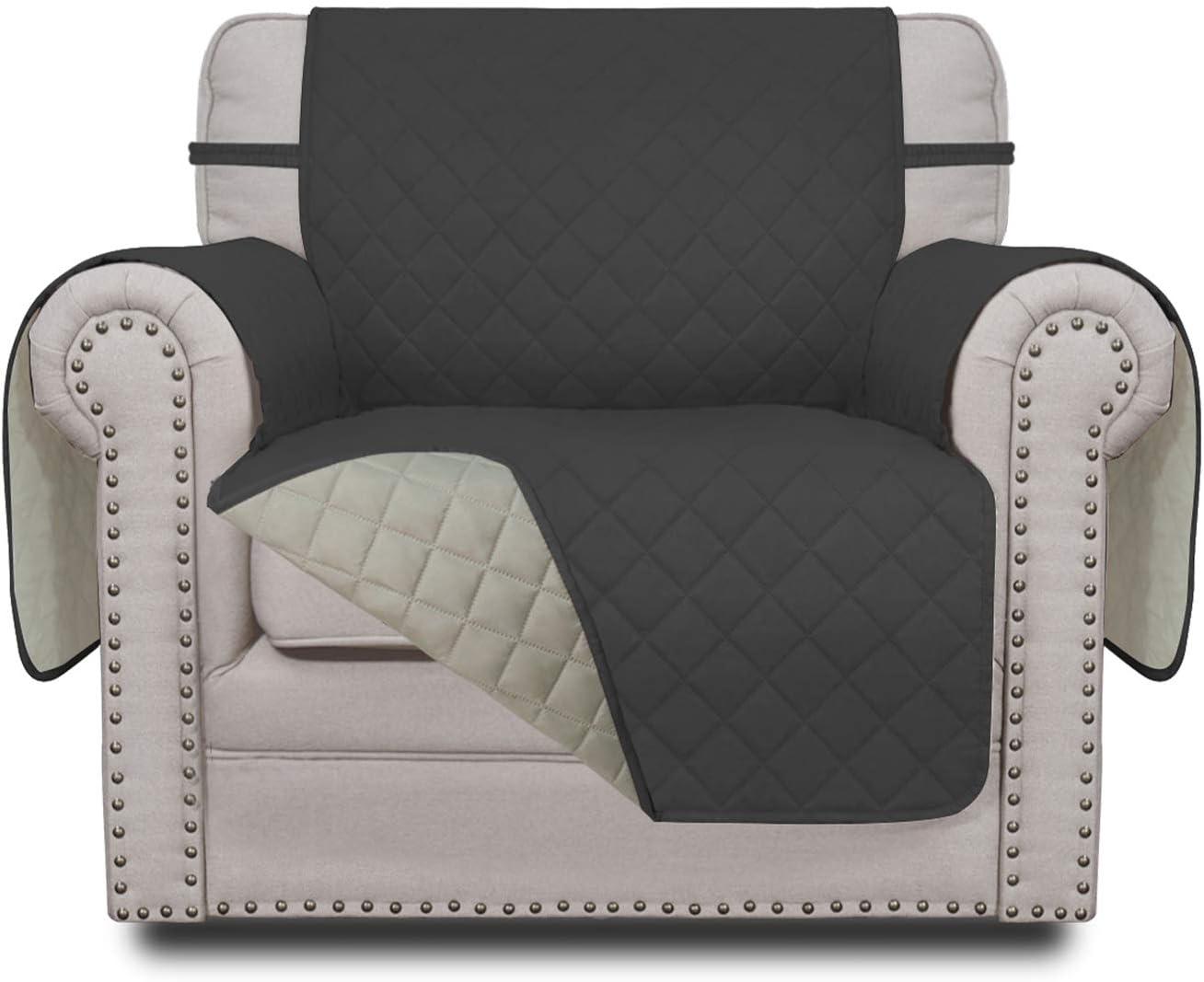 image:imageEasyGoing Reversible Oversized Couch Cover for 3 Cushion Couch Sofa Cover for Dogs Water Resistant Furniture Protector Cover with Foam Sticks for Pet Oversized Sofa GrayLight GrayDarkgrayBeige