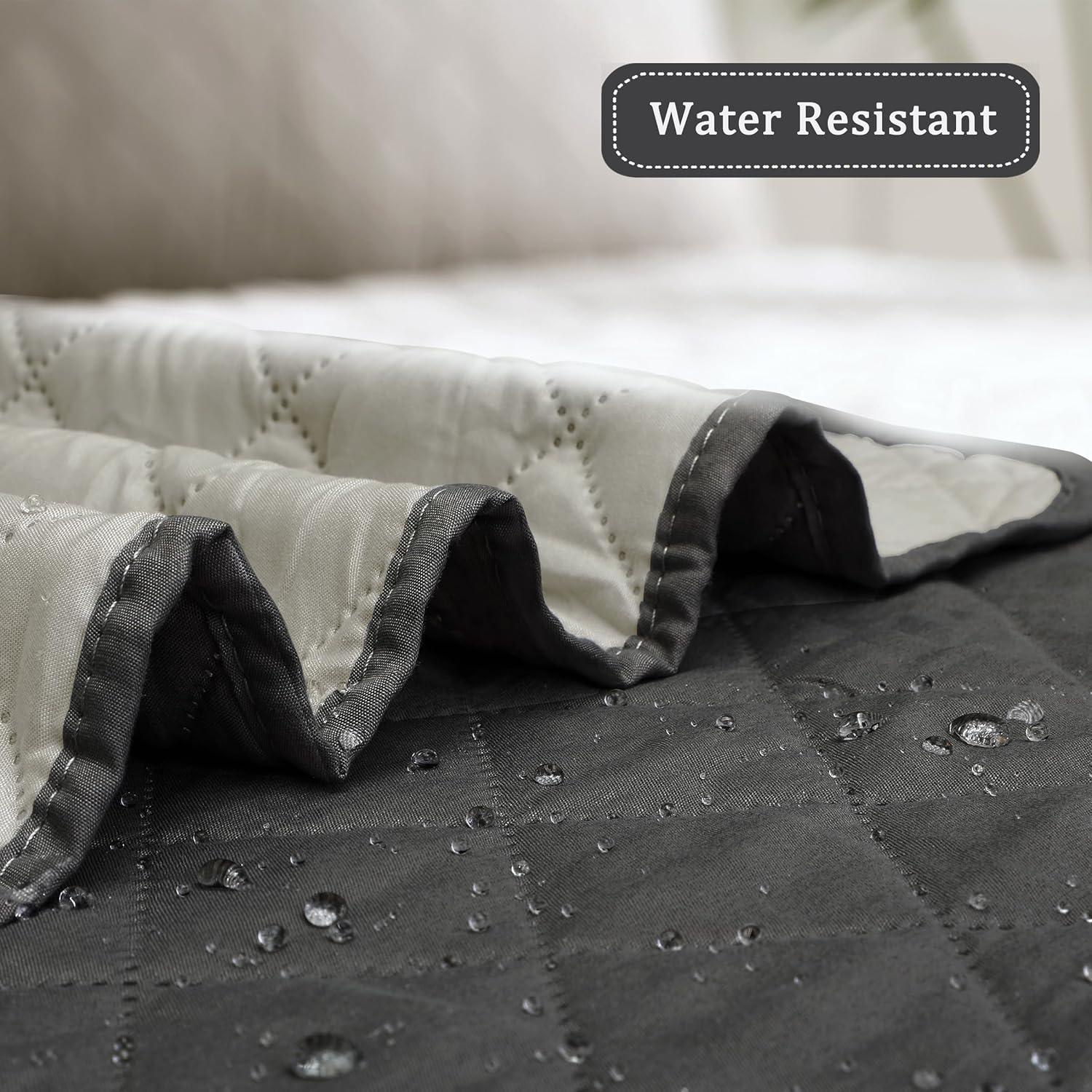 image:imageEasyGoing Reversible Oversized Couch Cover for 3 Cushion Couch Sofa Cover for Dogs Water Resistant Furniture Protector Cover with Foam Sticks for Pet Oversized Sofa GrayLight GrayDarkgrayBeige
