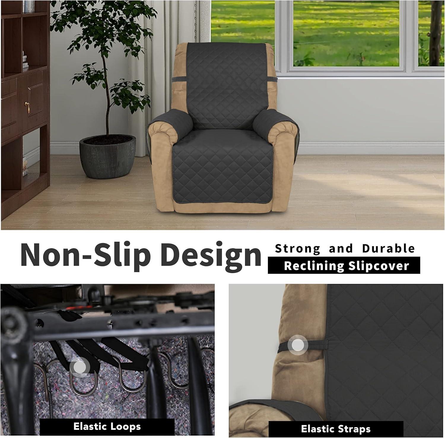 image:imageEasyGoing Reversible Oversized Couch Cover for 3 Cushion Couch Sofa Cover for Dogs Water Resistant Furniture Protector Cover with Foam Sticks for Pet Oversized Sofa GrayLight GrayDarkgrayBeige