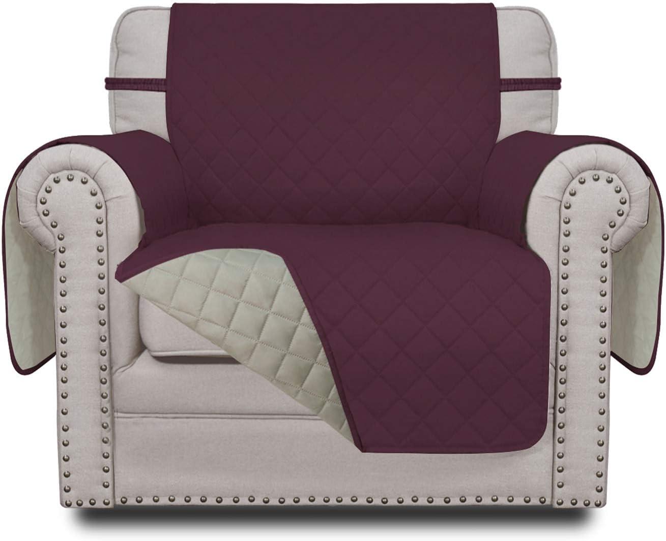 image:imageEasyGoing Reversible Oversized Couch Cover for 3 Cushion Couch Sofa Cover for Dogs Water Resistant Furniture Protector Cover with Foam Sticks for Pet Oversized Sofa GrayLight GrayWineBeige
