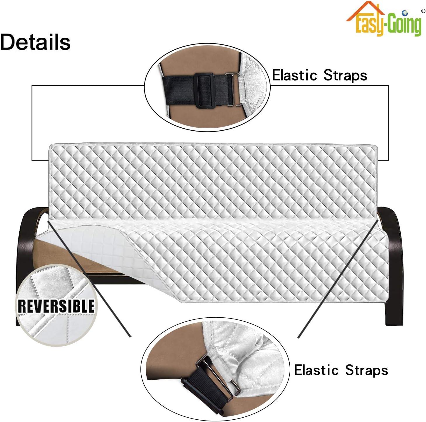 image:imageEasyGoing Reversible Oversized Couch Cover for 3 Cushion Couch Sofa Cover for Dogs Water Resistant Furniture Protector Cover with Foam Sticks for Pet Oversized Sofa GrayLight GrayWhiteWhite