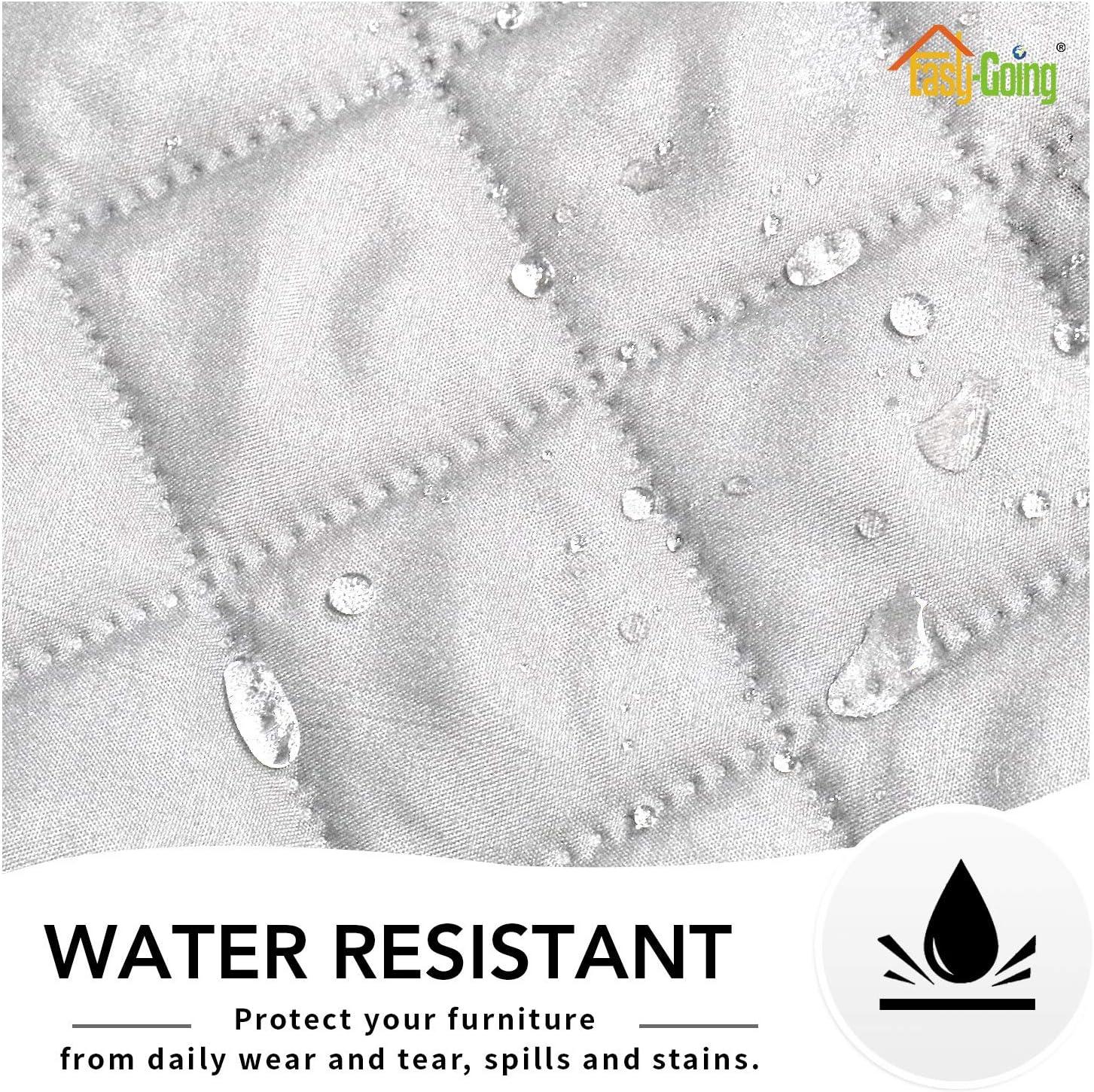 image:imageEasyGoing Reversible Oversized Couch Cover for 3 Cushion Couch Sofa Cover for Dogs Water Resistant Furniture Protector Cover with Foam Sticks for Pet Oversized Sofa GrayLight GrayWhiteWhite