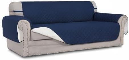 image:imageEasyGoing Reversible Oversized Couch Cover for 3 Cushion Couch Sofa Cover for Dogs Water Resistant Furniture Protector Cover with Foam Sticks for Pet Oversized Sofa GrayLight GrayNavyIvory