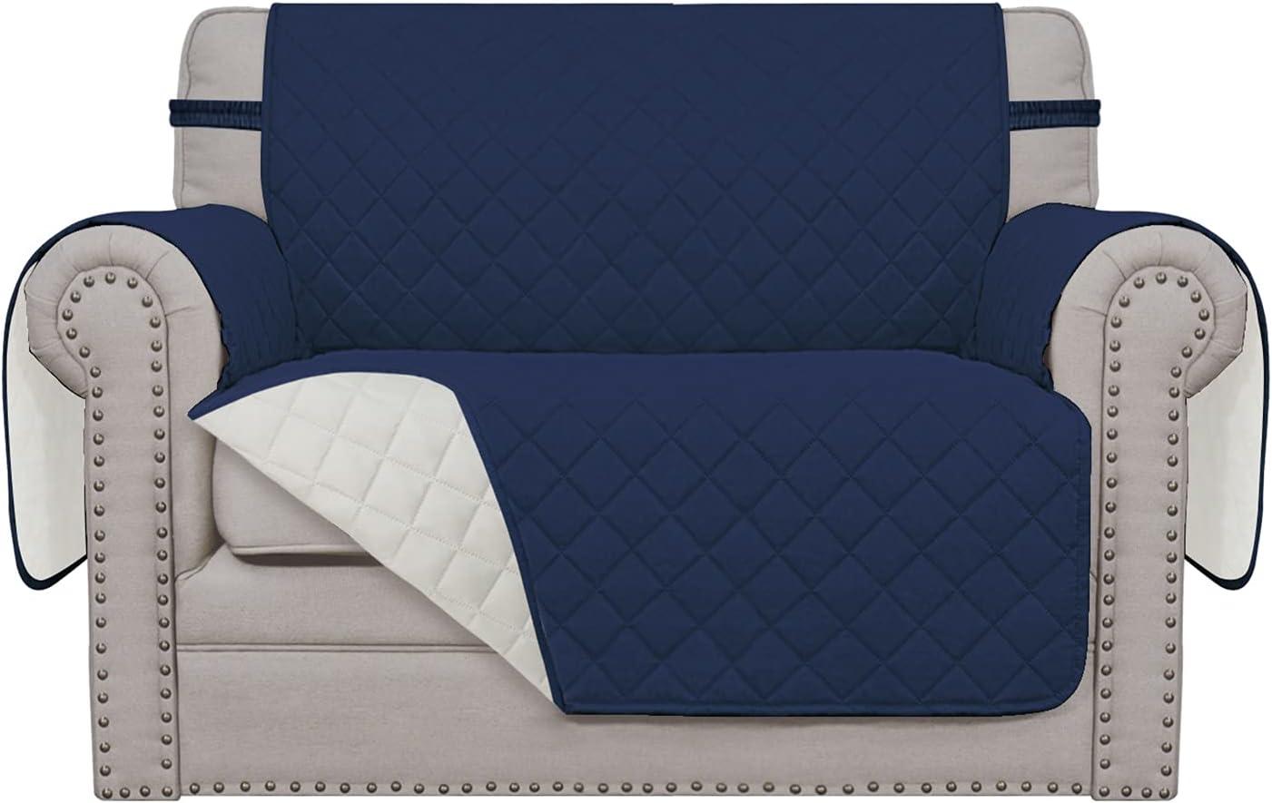 image:imageEasyGoing Reversible Oversized Couch Cover for 3 Cushion Couch Sofa Cover for Dogs Water Resistant Furniture Protector Cover with Foam Sticks for Pet Oversized Sofa GrayLight GrayNavyIvory
