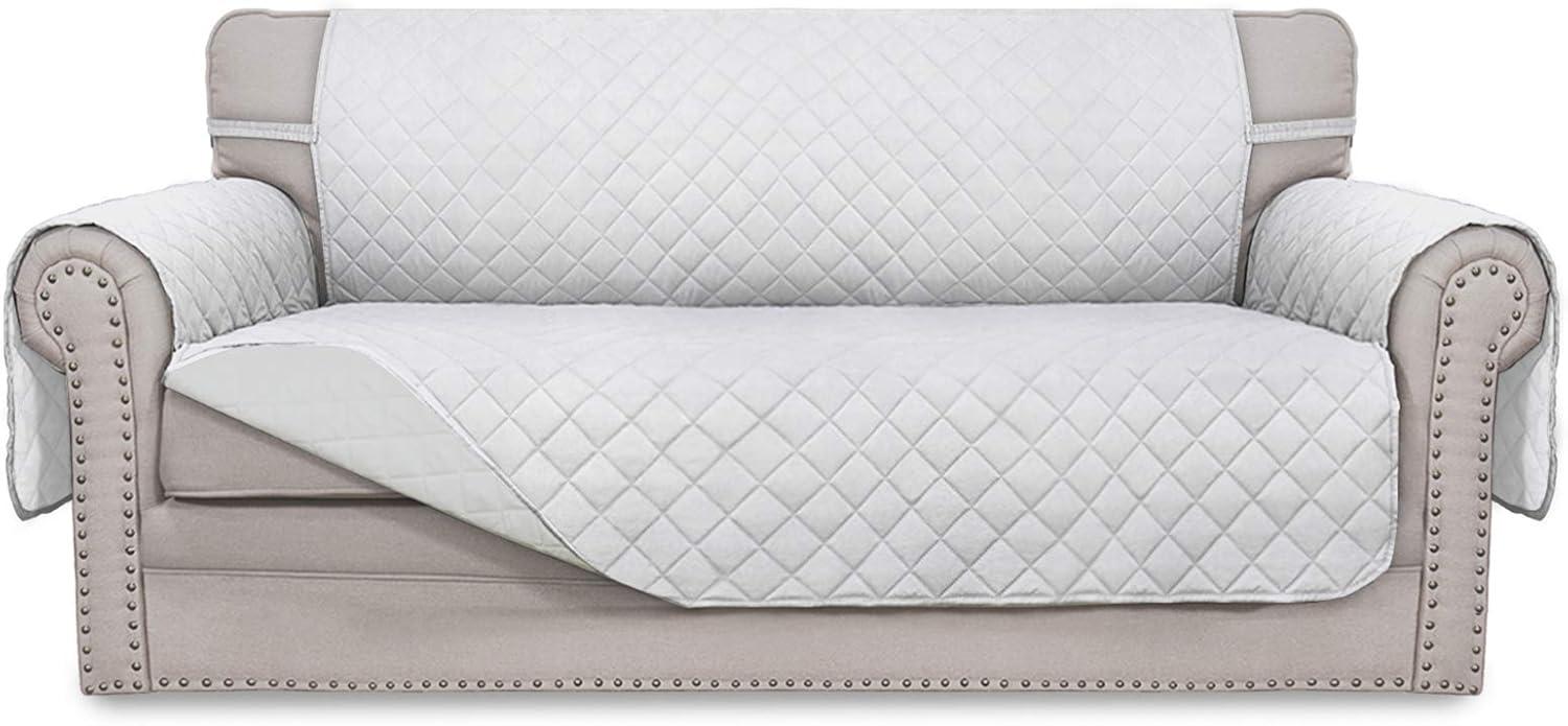 image:imageEasyGoing Reversible Oversized Couch Cover for 3 Cushion Couch Sofa Cover for Dogs Water Resistant Furniture Protector Cover with Foam Sticks for Pet Oversized Sofa GrayLight GrayWhiteWhite
