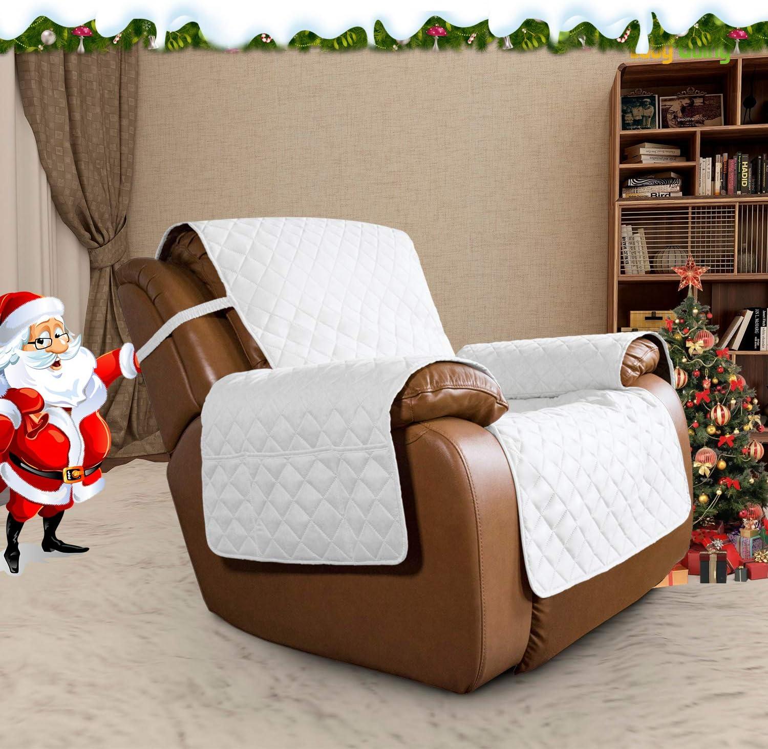 image:imageEasyGoing Reversible Oversized Couch Cover for 3 Cushion Couch Sofa Cover for Dogs Water Resistant Furniture Protector Cover with Foam Sticks for Pet Oversized Sofa GrayLight GrayWhiteWhite