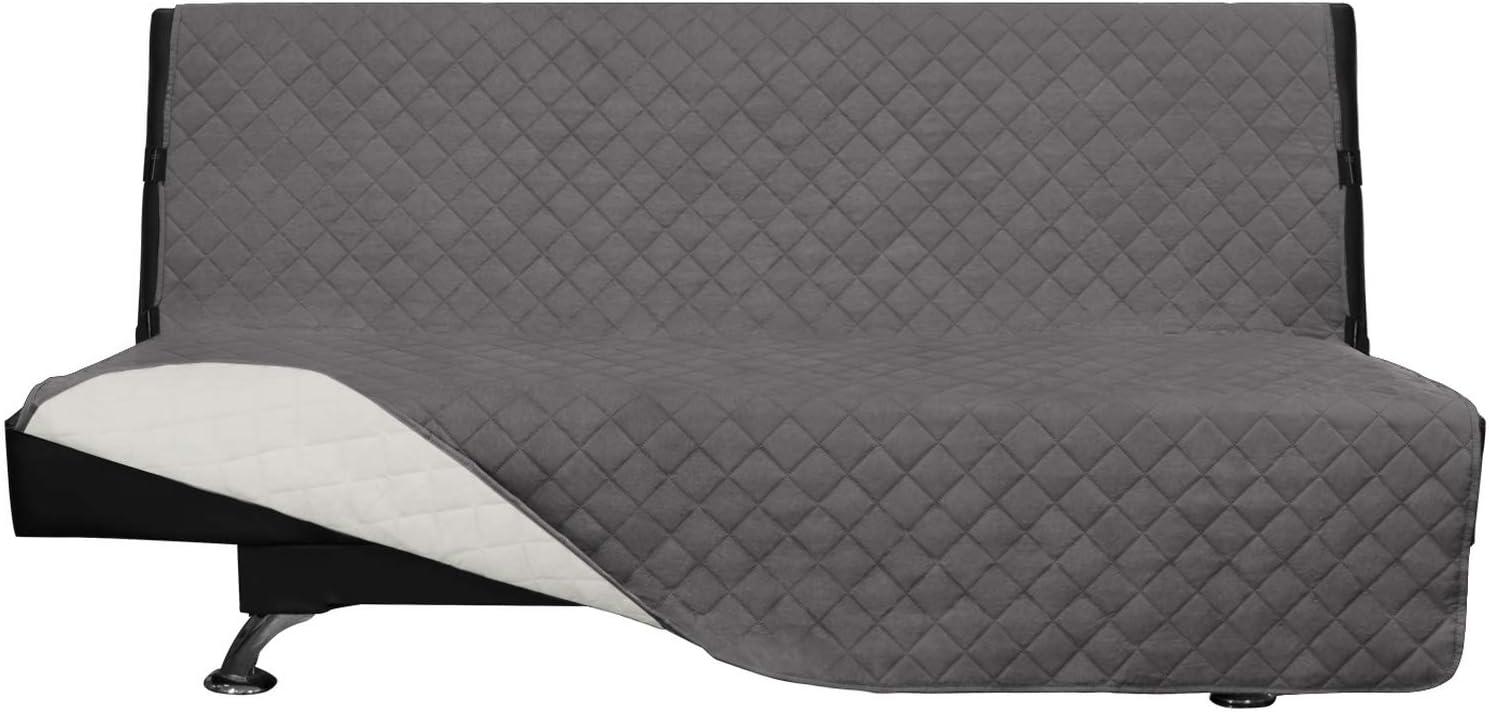 image:imageEasyGoing Reversible Oversized Couch Cover for 3 Cushion Couch Sofa Cover for Dogs Water Resistant Furniture Protector Cover with Foam Sticks for Pet Oversized Sofa GrayLight GrayGrayIvory