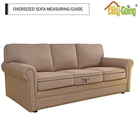 image:imageEasyGoing Reversible Oversized Couch Cover for 3 Cushion Couch Sofa Cover for Dogs Water Resistant Furniture Protector Cover with Foam Sticks for Pet Oversized Sofa GrayLight GrayNavyIvory
