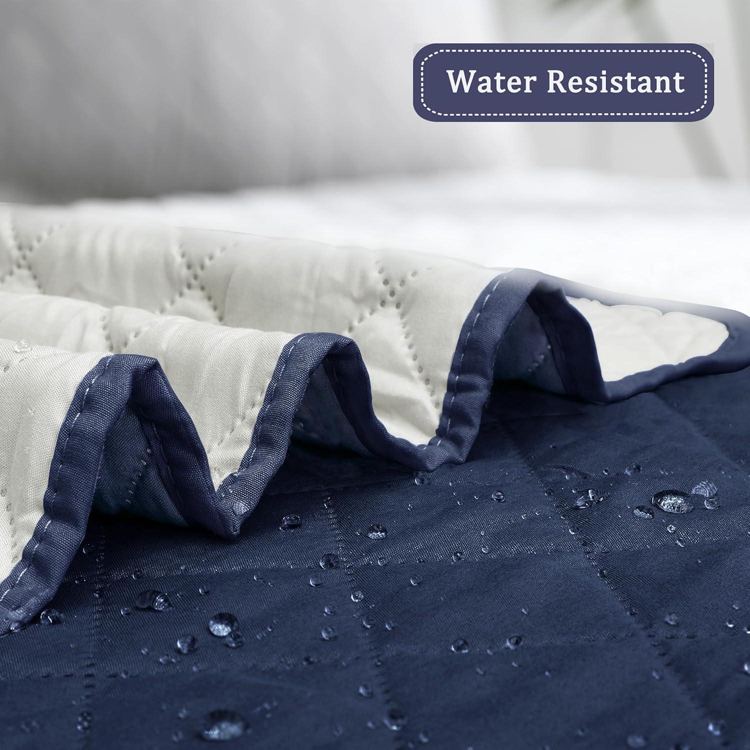 image:imageEasyGoing Reversible Oversized Couch Cover for 3 Cushion Couch Sofa Cover for Dogs Water Resistant Furniture Protector Cover with Foam Sticks for Pet Oversized Sofa GrayLight GrayNavyIvory