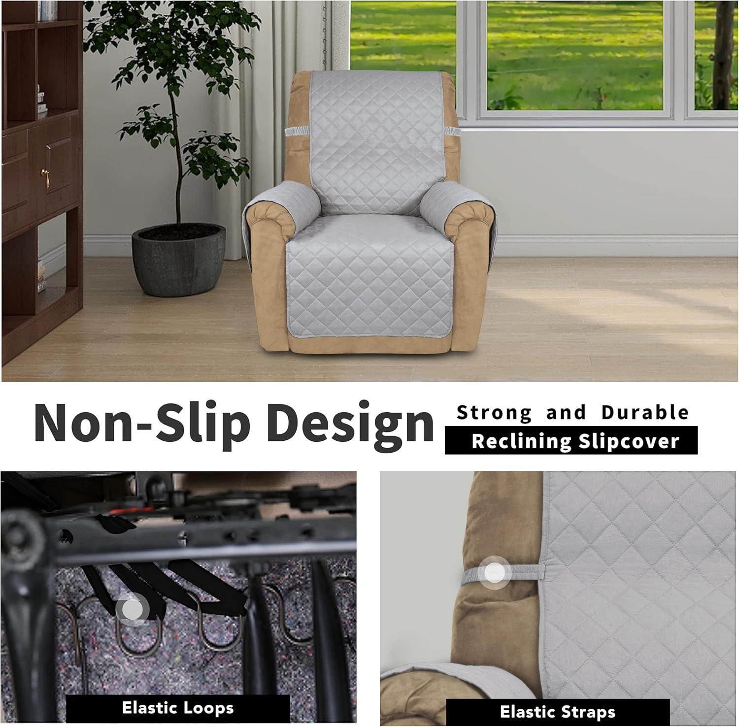 image:imageEasyGoing Reversible Oversized Couch Cover for 3 Cushion Couch Sofa Cover for Dogs Water Resistant Furniture Protector Cover with Foam Sticks for Pet Oversized Sofa GrayLight GrayLight GrayLight Gray