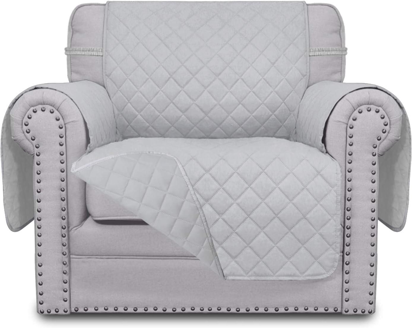 image:imageEasyGoing Reversible Oversized Couch Cover for 3 Cushion Couch Sofa Cover for Dogs Water Resistant Furniture Protector Cover with Foam Sticks for Pet Oversized Sofa GrayLight GrayLight GrayLight Gray
