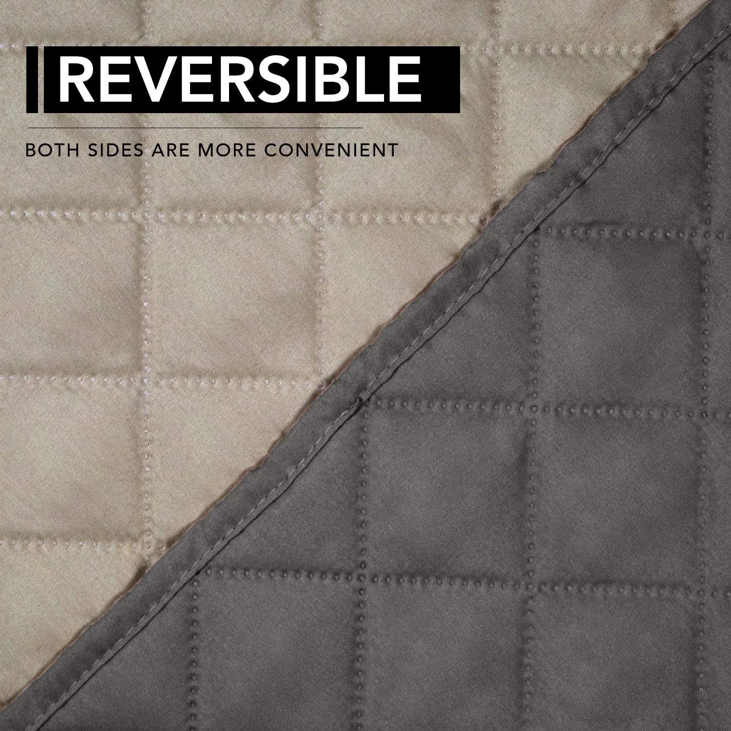 image:imageEasyGoing Reversible Oversized Couch Cover for 3 Cushion Couch Sofa Cover for Dogs Water Resistant Furniture Protector Cover with Foam Sticks for Pet Oversized Sofa GrayLight GrayDarkgrayBeige