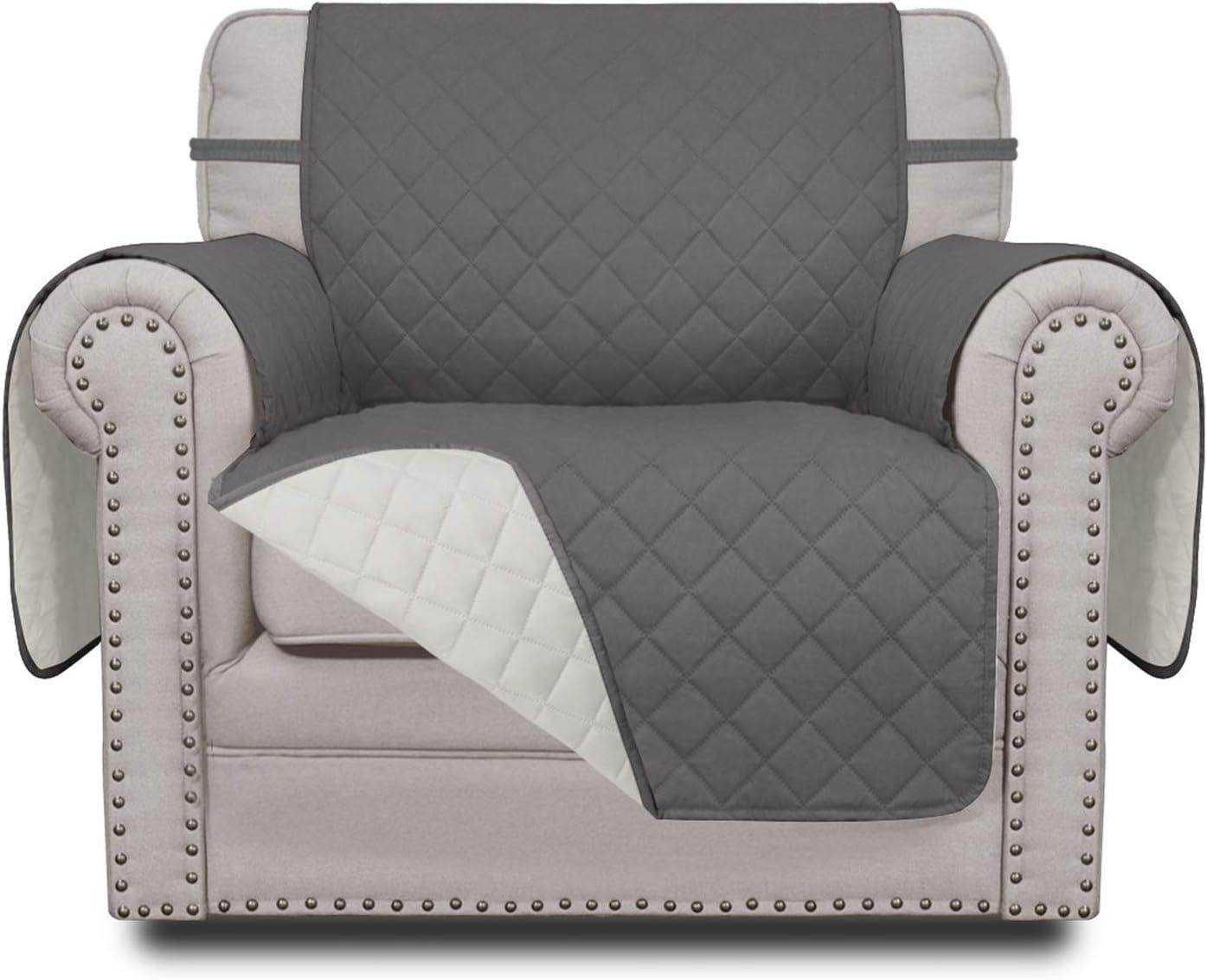 image:imageEasyGoing Reversible Oversized Couch Cover for 3 Cushion Couch Sofa Cover for Dogs Water Resistant Furniture Protector Cover with Foam Sticks for Pet Oversized Sofa GrayLight GrayGrayIvory