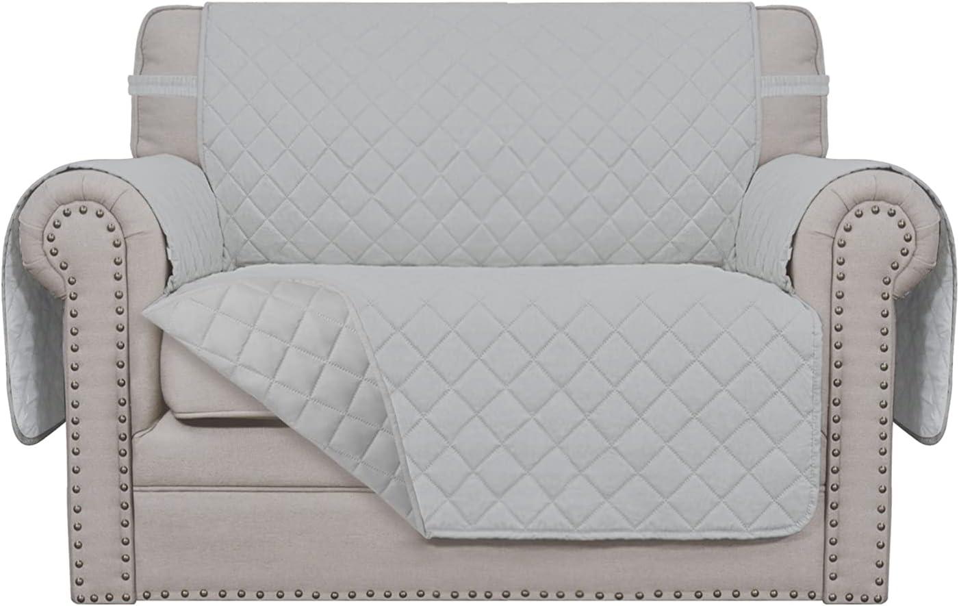 image:imageEasyGoing Reversible Oversized Couch Cover for 3 Cushion Couch Sofa Cover for Dogs Water Resistant Furniture Protector Cover with Foam Sticks for Pet Oversized Sofa GrayLight GrayLight GrayLight Gray