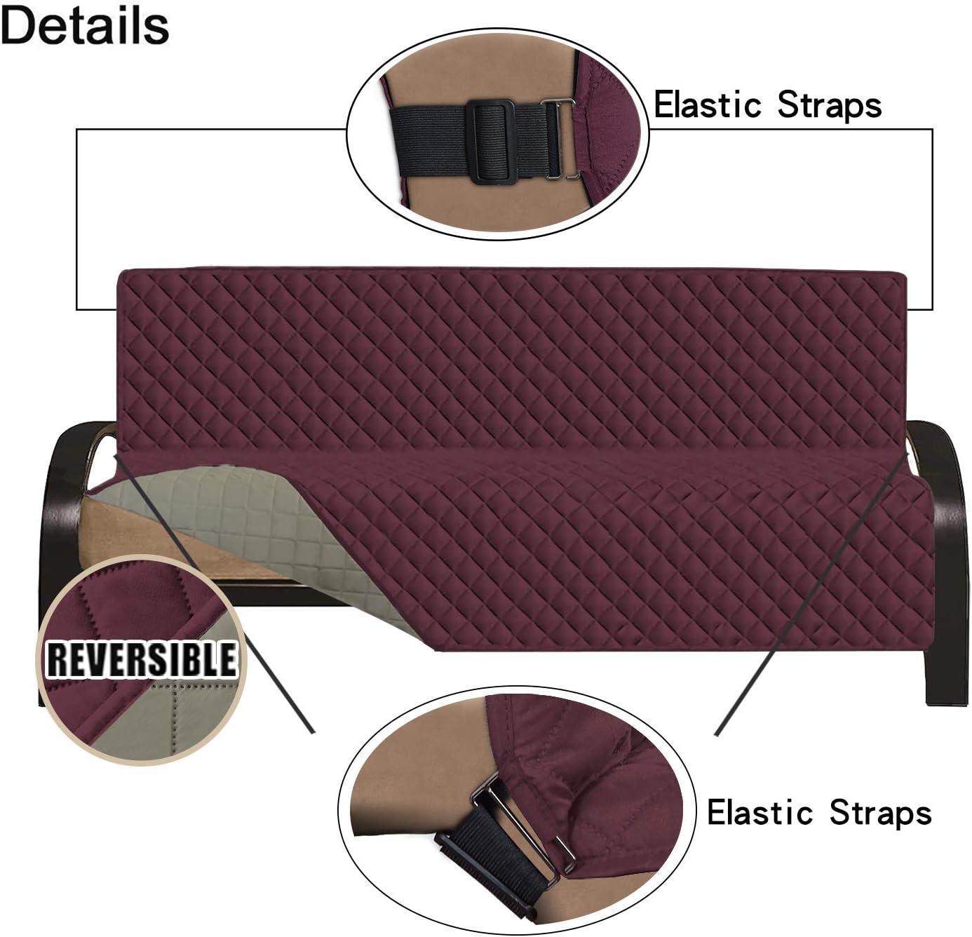 image:imageEasyGoing Reversible Oversized Couch Cover for 3 Cushion Couch Sofa Cover for Dogs Water Resistant Furniture Protector Cover with Foam Sticks for Pet Oversized Sofa GrayLight GrayWineBeige