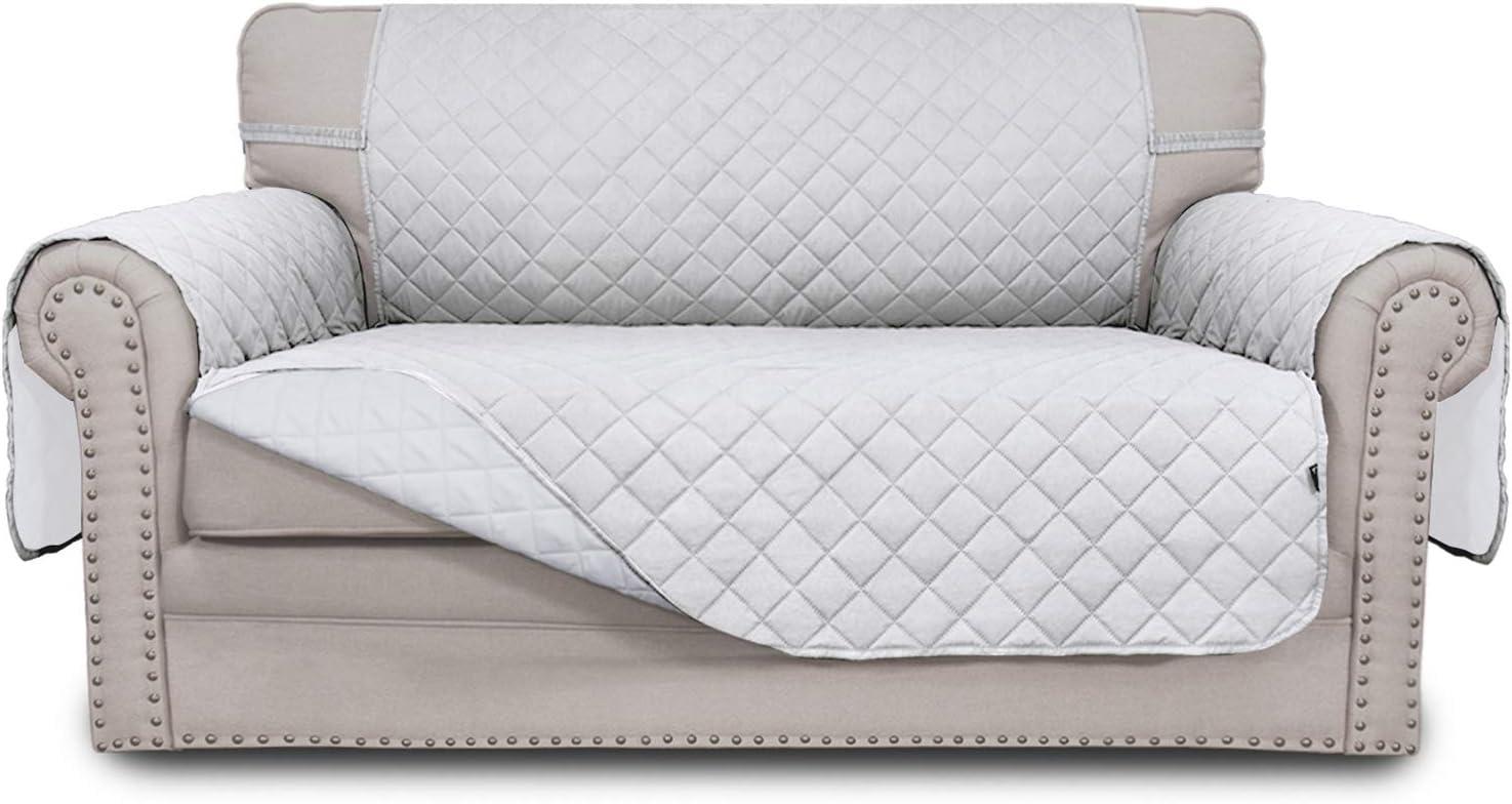image:imageEasyGoing Reversible Oversized Couch Cover for 3 Cushion Couch Sofa Cover for Dogs Water Resistant Furniture Protector Cover with Foam Sticks for Pet Oversized Sofa GrayLight GrayWhiteWhite