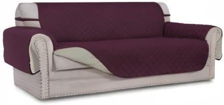 image:imageEasyGoing Reversible Oversized Couch Cover for 3 Cushion Couch Sofa Cover for Dogs Water Resistant Furniture Protector Cover with Foam Sticks for Pet Oversized Sofa GrayLight GrayWineBeige