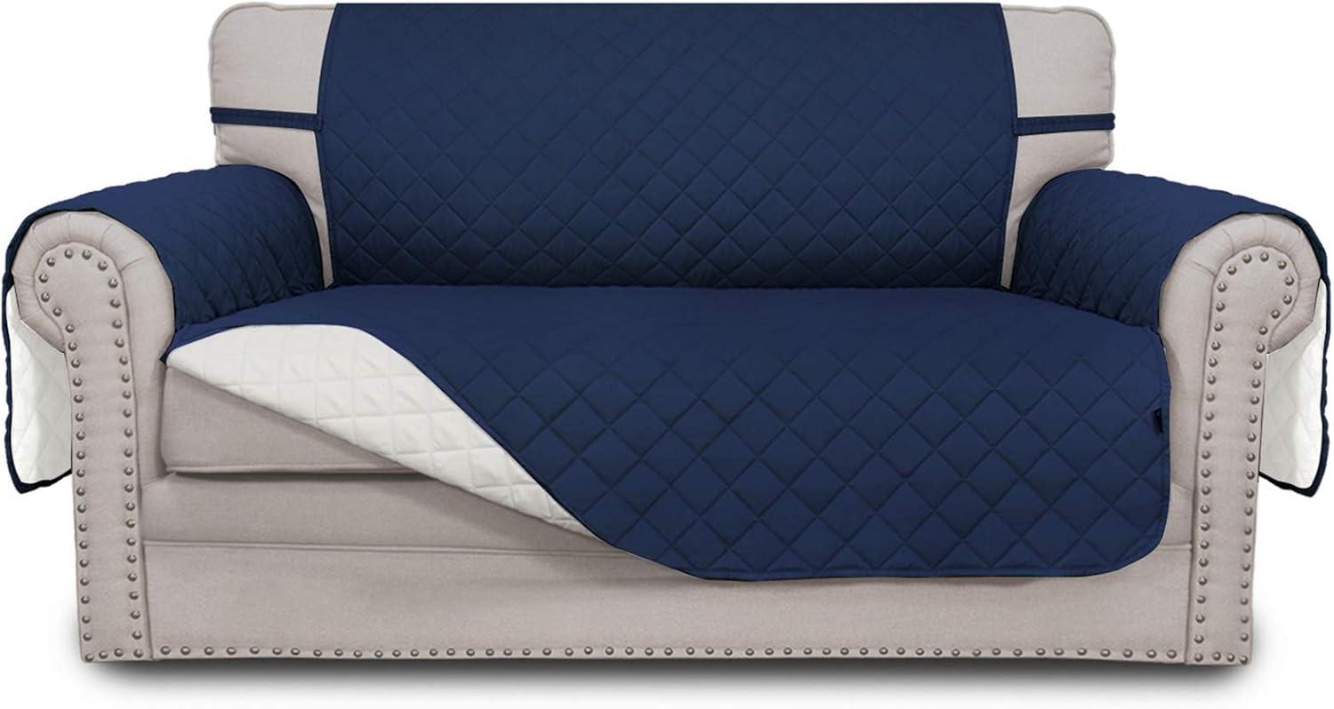 image:imageEasyGoing Reversible Oversized Couch Cover for 3 Cushion Couch Sofa Cover for Dogs Water Resistant Furniture Protector Cover with Foam Sticks for Pet Oversized Sofa GrayLight GrayNavyIvory