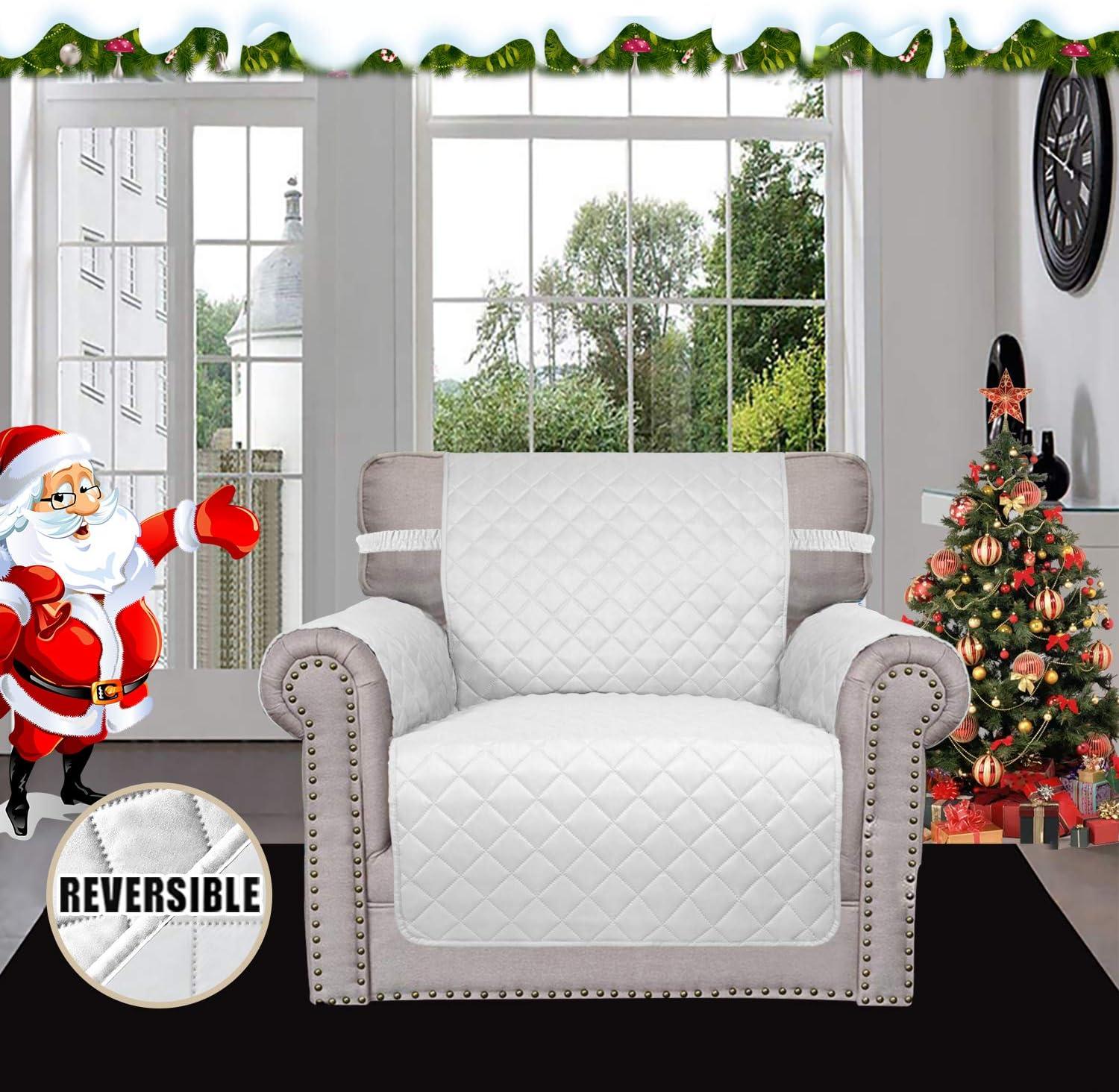 image:imageEasyGoing Reversible Oversized Couch Cover for 3 Cushion Couch Sofa Cover for Dogs Water Resistant Furniture Protector Cover with Foam Sticks for Pet Oversized Sofa GrayLight GrayWhiteWhite