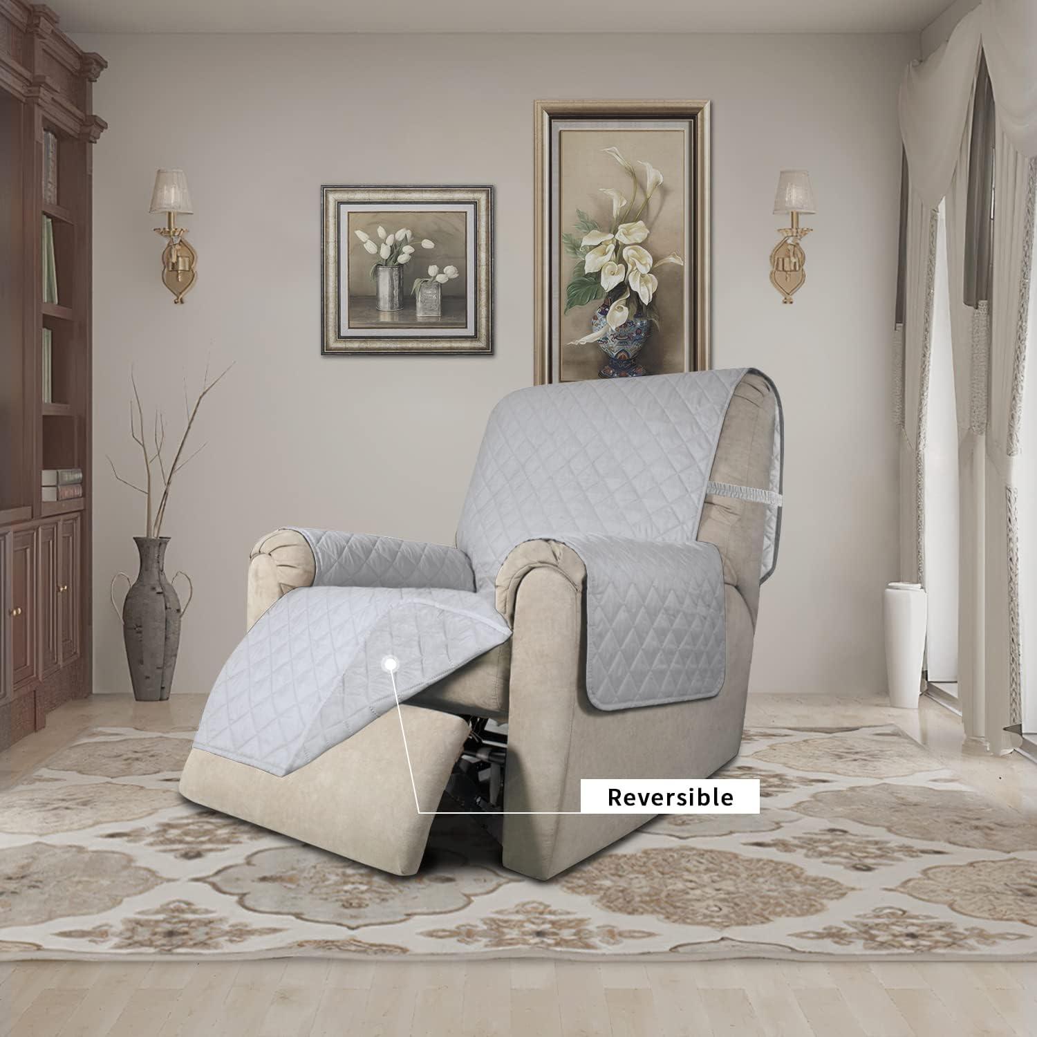 image:imageEasyGoing Reversible Oversized Couch Cover for 3 Cushion Couch Sofa Cover for Dogs Water Resistant Furniture Protector Cover with Foam Sticks for Pet Oversized Sofa GrayLight GrayLight GrayLight Gray