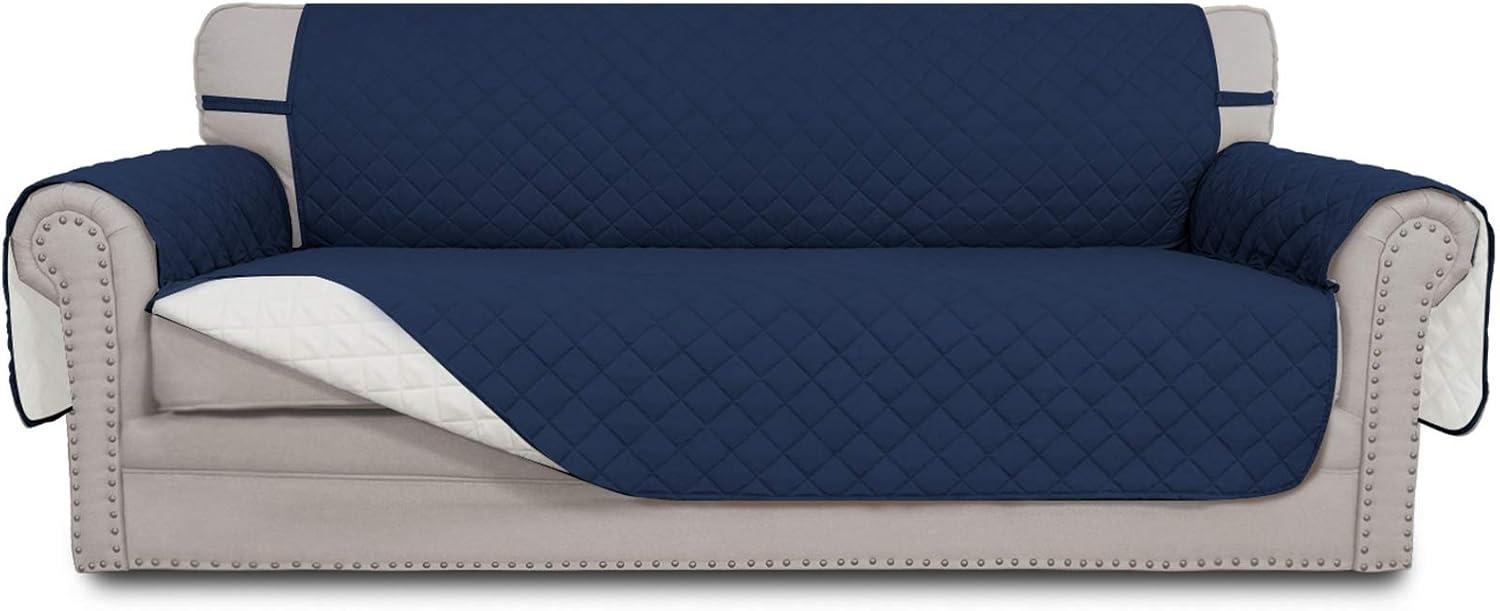 image:imageEasyGoing Reversible Oversized Couch Cover for 3 Cushion Couch Sofa Cover for Dogs Water Resistant Furniture Protector Cover with Foam Sticks for Pet Oversized Sofa GrayLight GrayNavyIvory