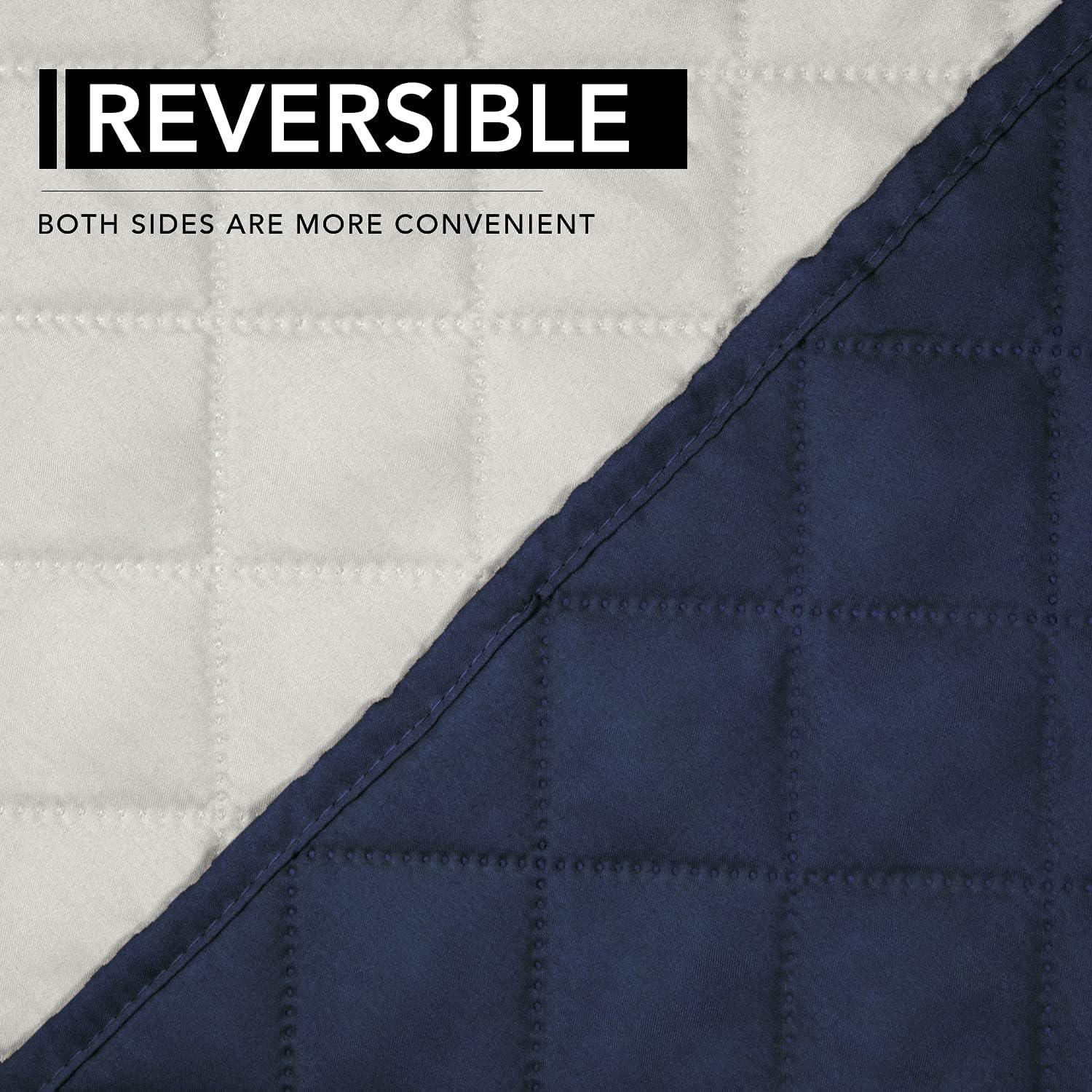 image:imageEasyGoing Reversible Oversized Couch Cover for 3 Cushion Couch Sofa Cover for Dogs Water Resistant Furniture Protector Cover with Foam Sticks for Pet Oversized Sofa GrayLight GrayNavyIvory