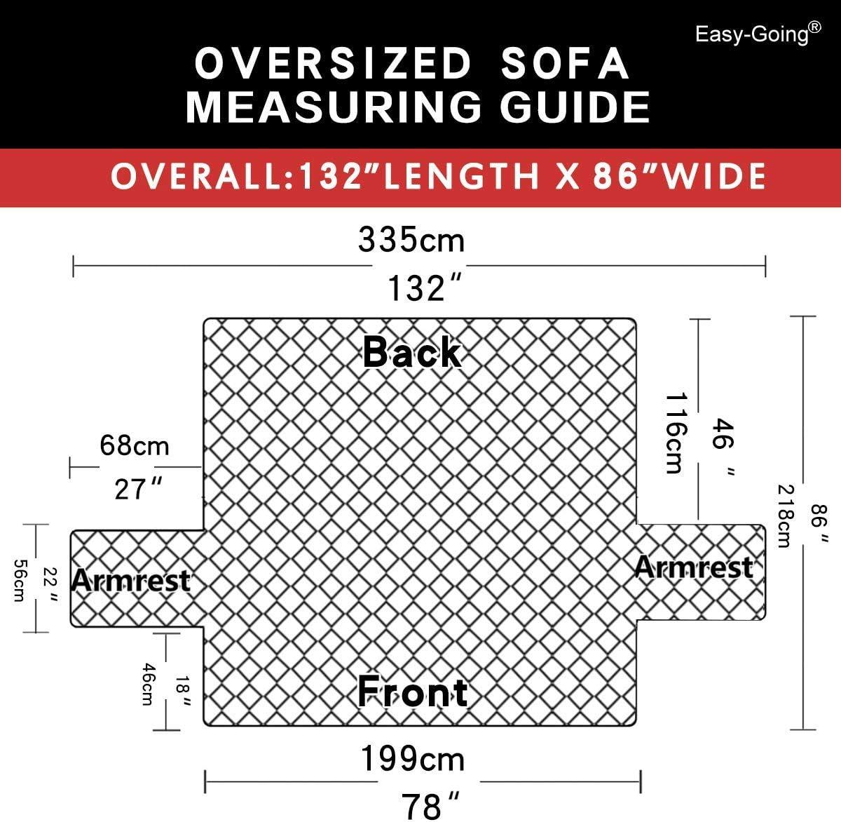 image:imageEasyGoing Reversible Oversized Couch Cover for 3 Cushion Couch Sofa Cover for Dogs Water Resistant Furniture Protector Cover with Foam Sticks for Pet Oversized Sofa GrayLight GrayWineBeige