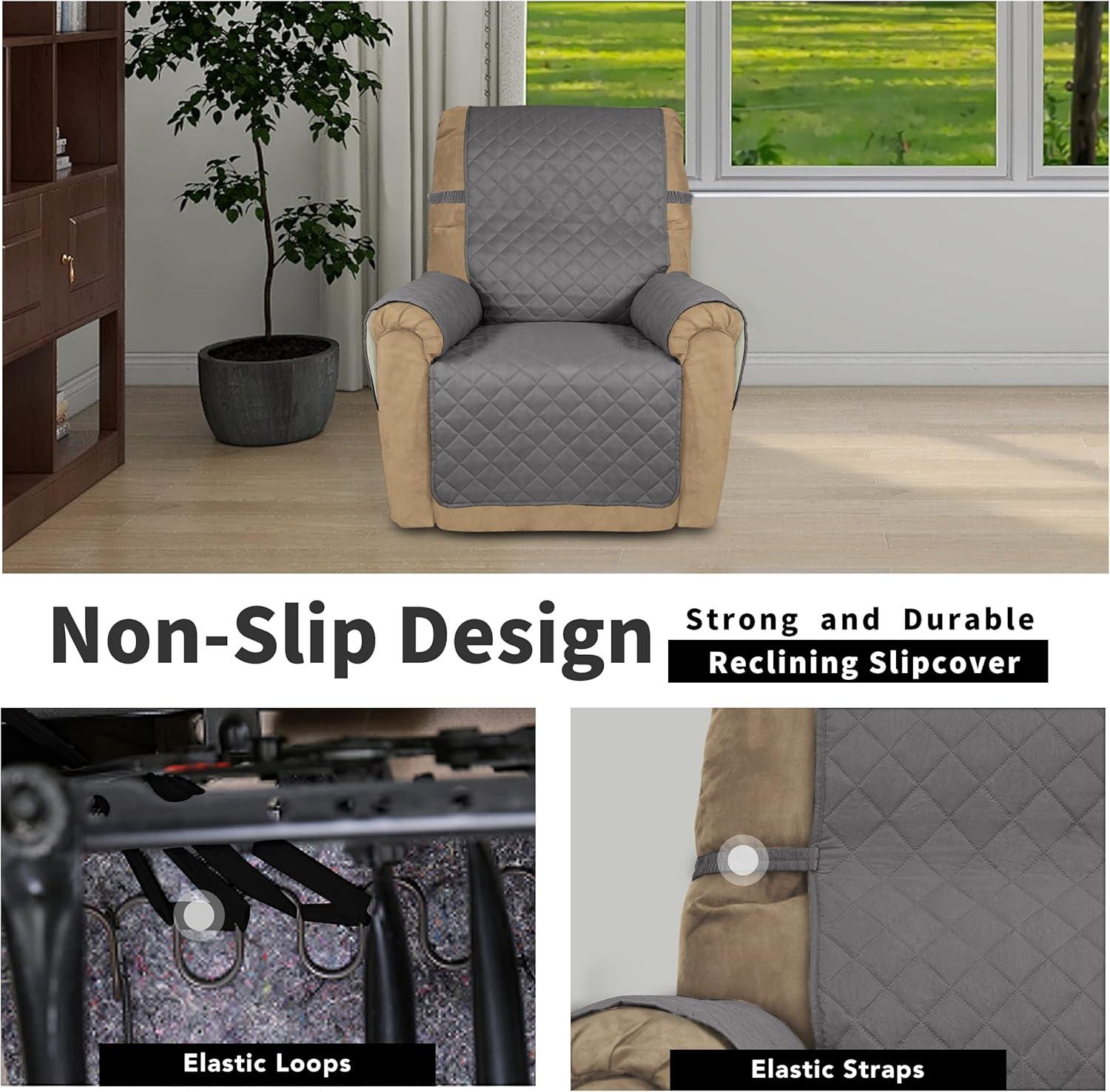 image:imageEasyGoing Reversible Oversized Couch Cover for 3 Cushion Couch Sofa Cover for Dogs Water Resistant Furniture Protector Cover with Foam Sticks for Pet Oversized Sofa GrayLight GrayGrayIvory