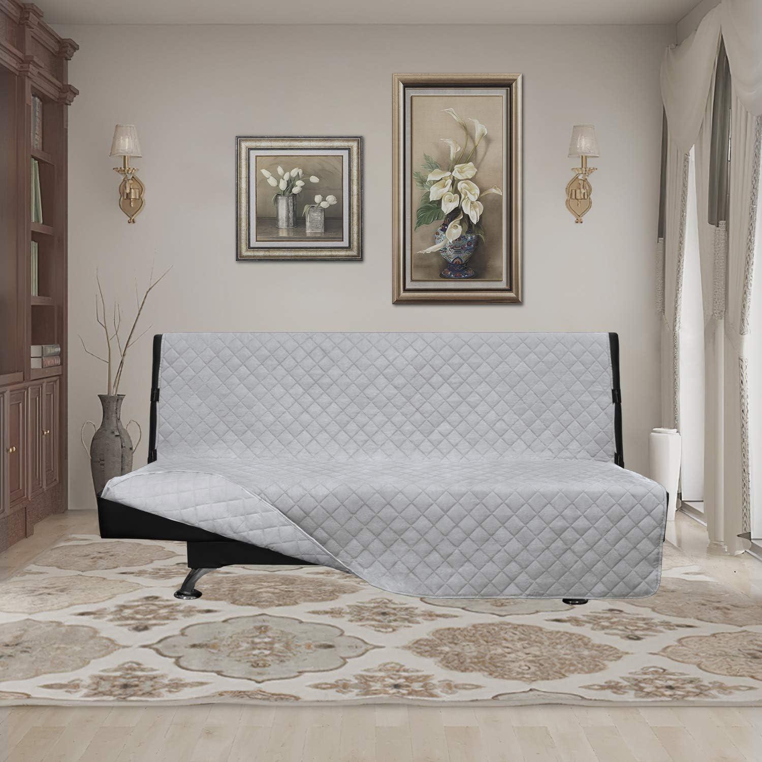 image:imageEasyGoing Reversible Oversized Couch Cover for 3 Cushion Couch Sofa Cover for Dogs Water Resistant Furniture Protector Cover with Foam Sticks for Pet Oversized Sofa GrayLight GrayLight GrayLight Gray
