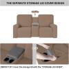 Easy-Going 1 Piece Stretch Reclining Loveseat with Middle Console Slipcover, 2 Seater Loveseat Recliner Cover with Holder and Storage, Recliner Couch Sofa Cover, Furniture Protector Dark Gray(Camel)