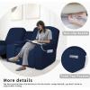 Easy-Going 1 Piece Stretch Reclining Loveseat with Middle Console Slipcover, 2 Seater Loveseat Recliner Cover with Holder and Storage, Recliner Couch Sofa Cover, Furniture Protector Dark Gray(Navy)