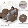 Easy-Going 1 Piece Stretch Reclining Loveseat with Middle Console Slipcover, 2 Seater Loveseat Recliner Cover with Holder and Storage, Recliner Couch Sofa Cover, Furniture Protector Dark Gray(Brown)