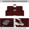 Easy-Going 1 Piece Stretch Reclining Loveseat with Middle Console Slipcover, 2 Seater Loveseat Recliner Cover with Holder and Storage, Recliner Couch Sofa Cover, Furniture Protector Dark Gray(Wine)