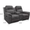 Easy-Going 1 Piece Stretch Reclining Loveseat with Middle Console Slipcover, 2 Seater Loveseat Recliner Cover with Holder and Storage, Recliner Couch Sofa Cover, Furniture Protector Dark Gray(Brown)