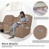 Easy-Going 1 Piece Stretch Reclining Loveseat with Middle Console Slipcover, 2 Seater Loveseat Recliner Cover with Holder and Storage, Recliner Couch Sofa Cover, Furniture Protector Dark Gray(Camel)