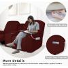 Easy-Going 1 Piece Stretch Reclining Loveseat with Middle Console Slipcover, 2 Seater Loveseat Recliner Cover with Holder and Storage, Recliner Couch Sofa Cover, Furniture Protector Dark Gray(Wine)