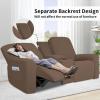Easy-Going 1 Piece Stretch Reclining Loveseat with Middle Console Slipcover, 2 Seater Loveseat Recliner Cover with Holder and Storage, Recliner Couch Sofa Cover, Furniture Protector Dark Gray(Brown)