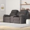 Easy-Going 1 Piece Stretch Reclining Loveseat with Middle Console Slipcover, 2 Seater Loveseat Recliner Cover with Holder and Storage, Recliner Couch Sofa Cover, Furniture Protector Dark Gray(Chocolate)
