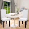 Easy-Going 100% Waterproof Dining Room Chair Cover Set of 6, Stretch Jacquard Parson Chair Slipcover Removable Washable Chair Protector for Home, Restaurant, Banquet (Large, Light Gray)(White)